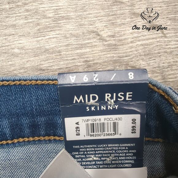 Lucky Brand Mid Rise Skinny Jeans Size 8 - Picture 2 of 6